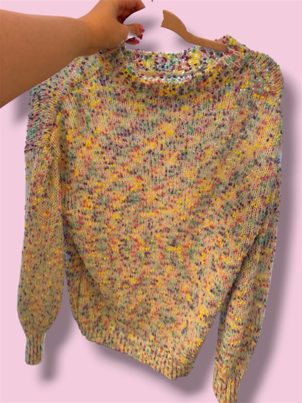 Multicolor Speckled Crewneck Sweater - Pastel Confetti
